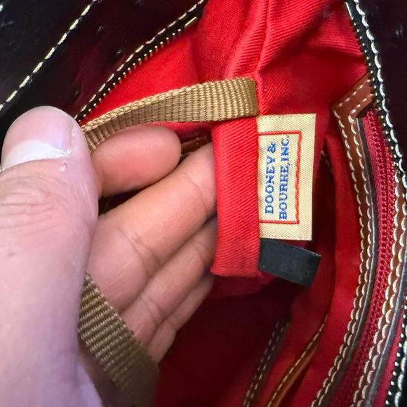 DOONEY & BOURKE Small Lexington Ostrich-Embossed Tote Shoulder Bag - Picture 4 of 8